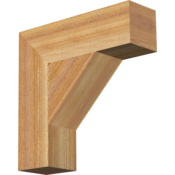 Ekena Millwork Traditional Block Rough Sawn Bracket, Western Red Cedar, 4"W x 14"D x 14"H BKT04X14X14TRA05RWR - main